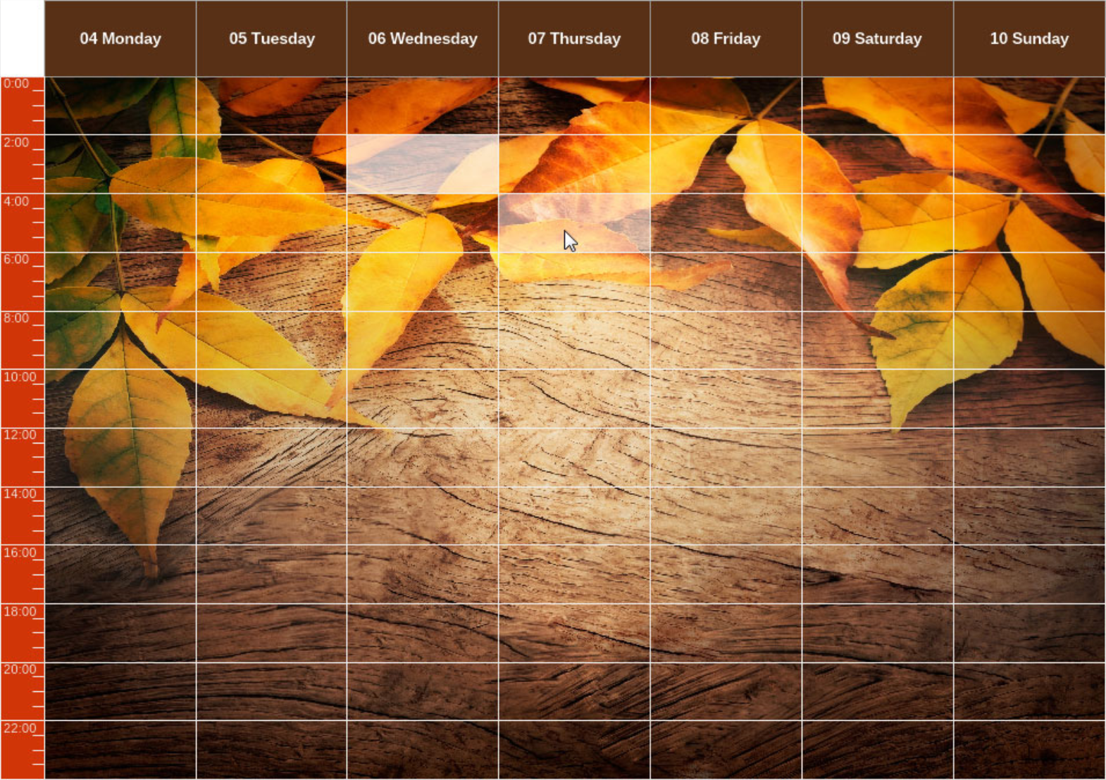 Autumn Leaf Calendar